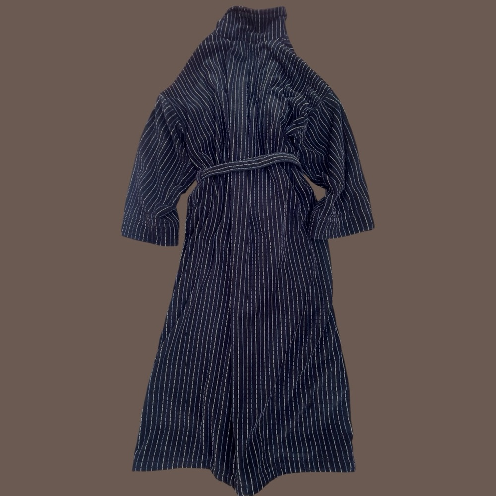 Heavy Spa Robe By ROUNDTREE & YORK Men’s Plush Striped Bathrobe Sz 1X 2X - Picture 4 of 6